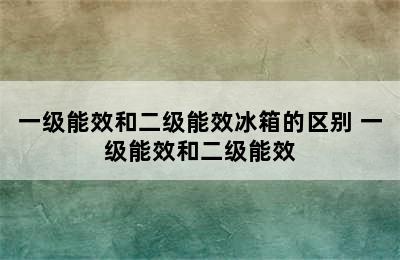 一级能效和二级能效冰箱的区别 一级能效和二级能效